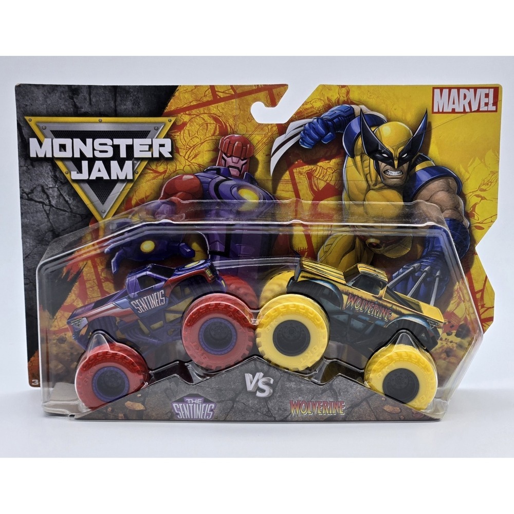 Spin Master Monster Jam Marvel Sentinels vs Wolverine 2 Pack 1:64 Trucks 2025
